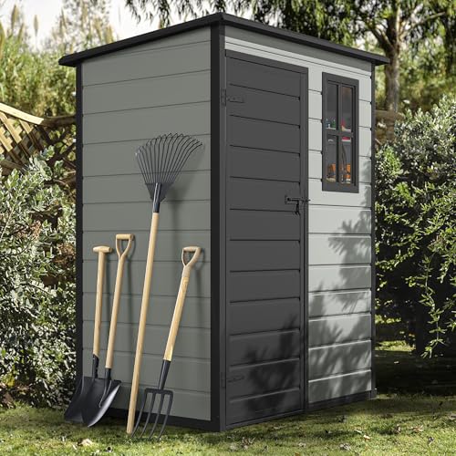 Blue-Gray 5x3 FT Resin Outdoor Storage Shed with Floor X5637