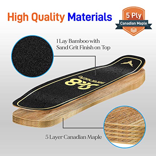 6 Ply Canadian Bamboo Maple Deck Double Kick Skateboard with 5" Aluminum Trucks R406596
