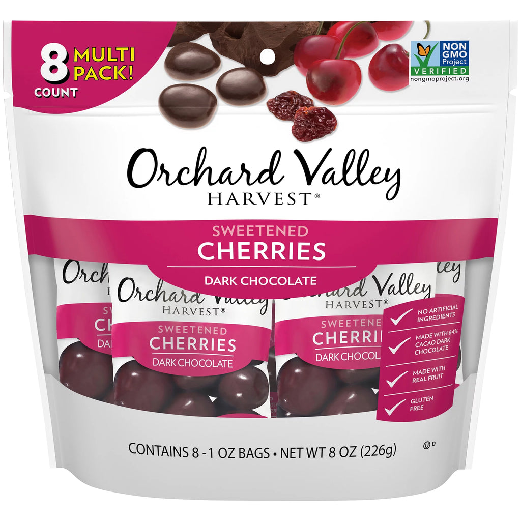 (4 pack) Dark Chocolate Cherries, 1 oz (Pack of 8) Q1263