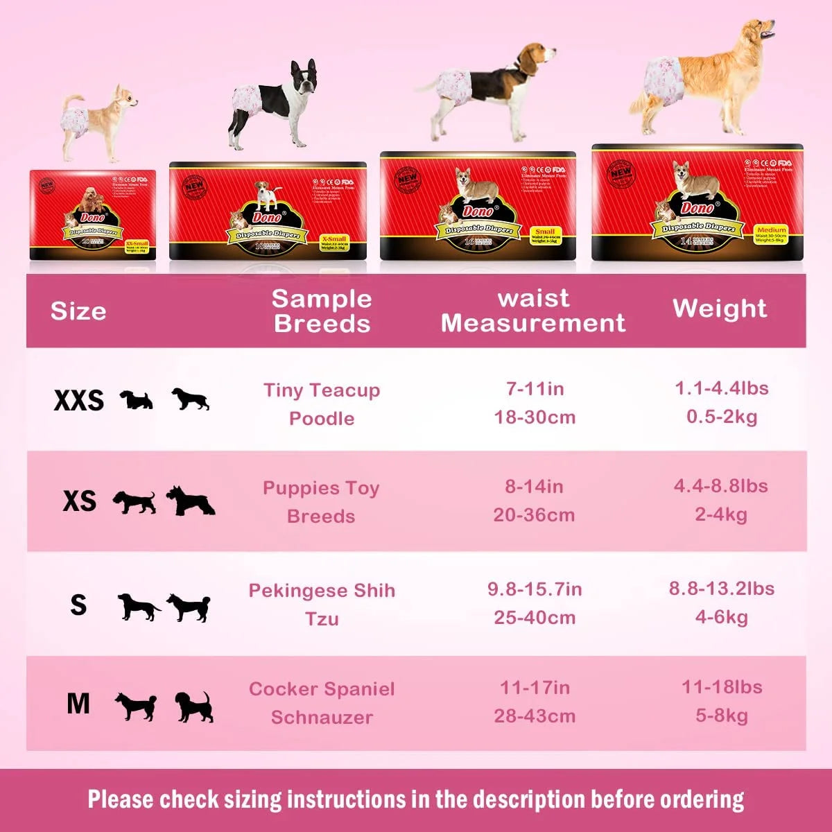 20pcs Super Absorbent Disposable Puppy Diapers D591183