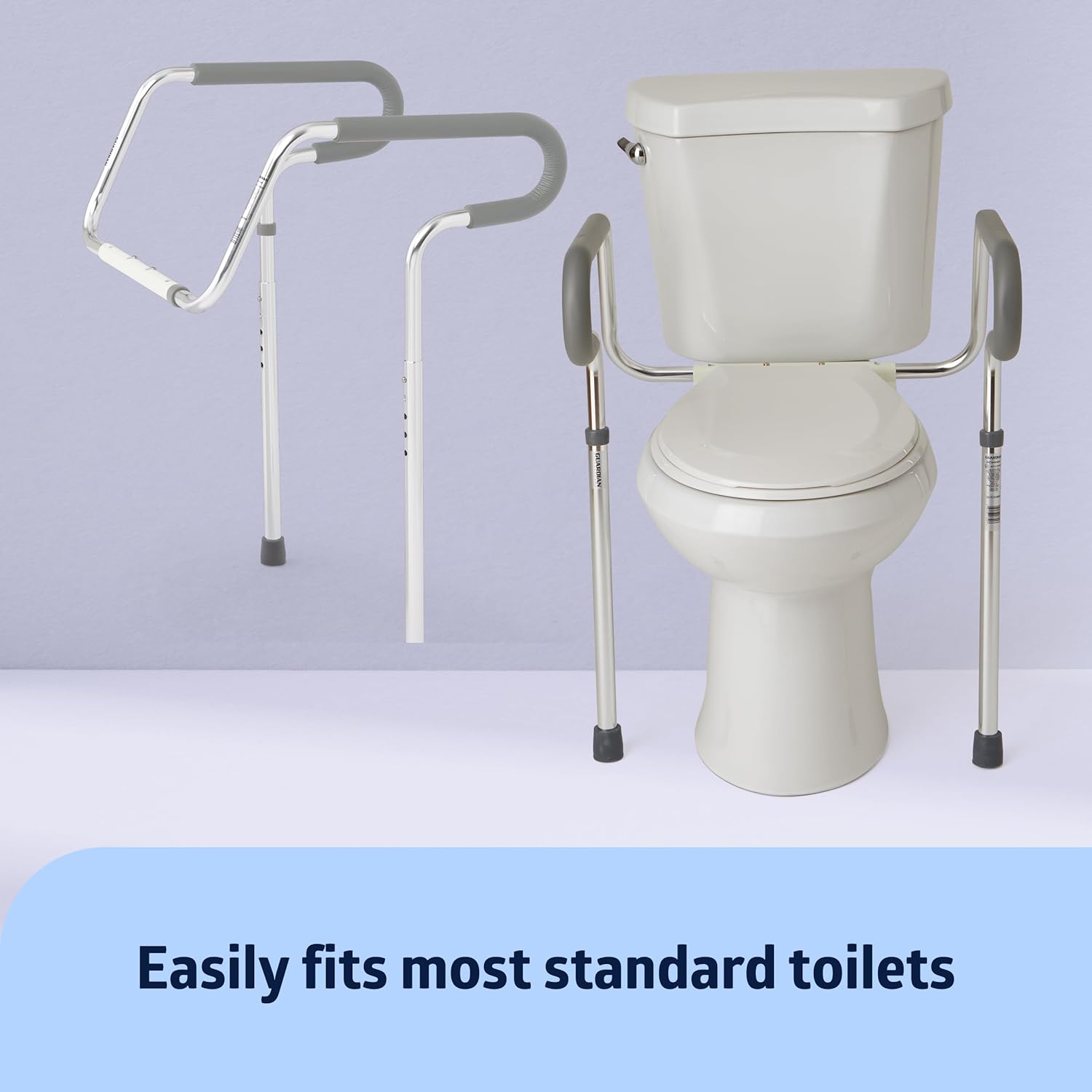 Height Adjustable Toilet Safety Rail with Armrests, 300 LB. Weight Capacity K9170