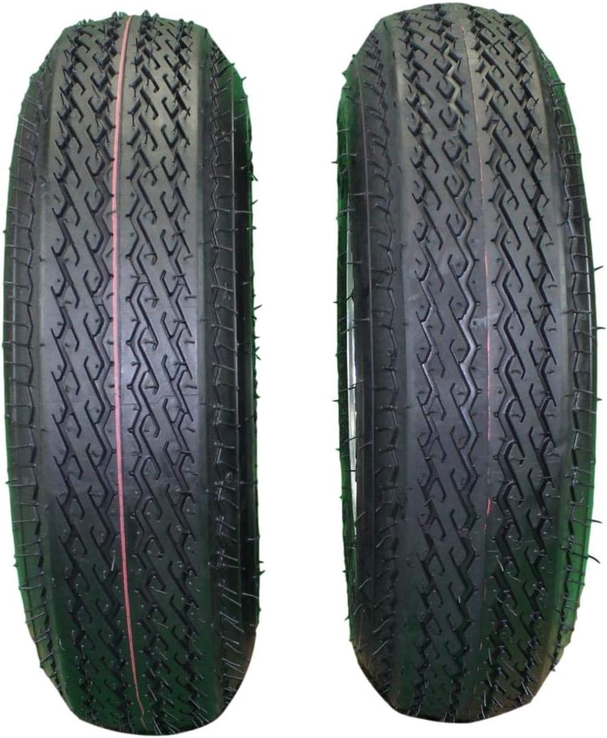 2-Pack Trailer Tire & Rim Set, 480-8 4.80-8, Load Range C, 6 Ply, 5 Lug Galvanized Alloy Wheels J893