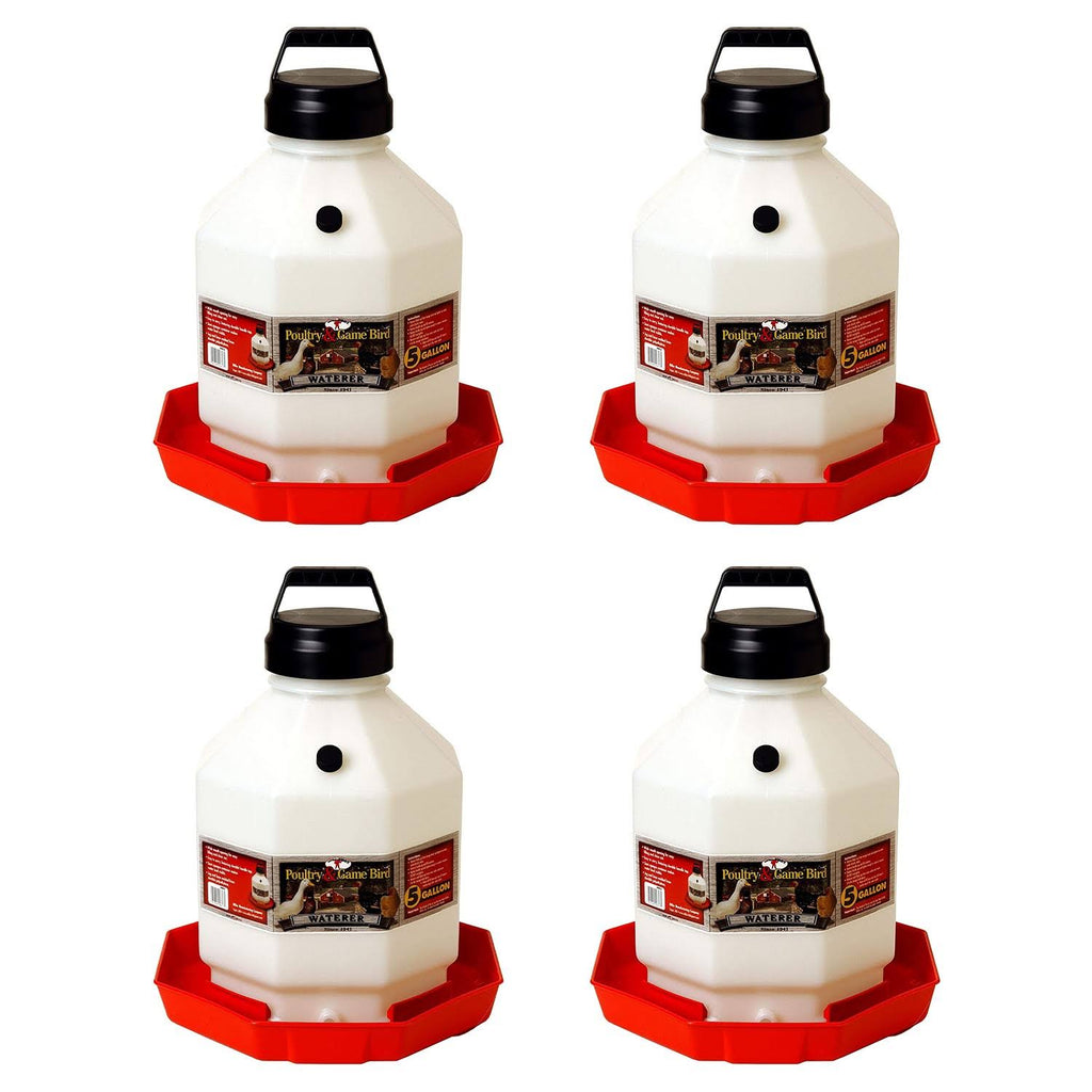 4 Pack Red 5 Gallon Automatic Poultry Waterer R666