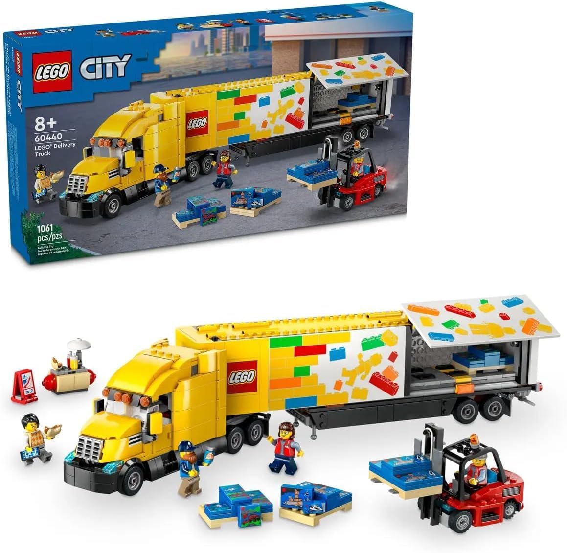 Lego City Delivery Truck with Trailer and Forklift B394