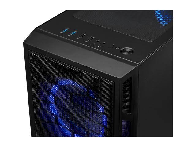 ATX Mid Tower PC Computer Case with Dual Ring Blue LED Fans R94402