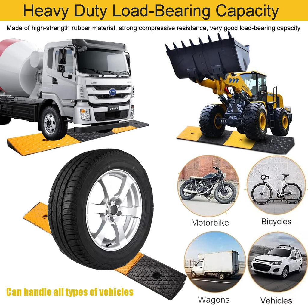 2" Rubber Curb Ramps Heavy Duty Loading Threshold Ramp 39.3x5.9x2 Inch Y428767