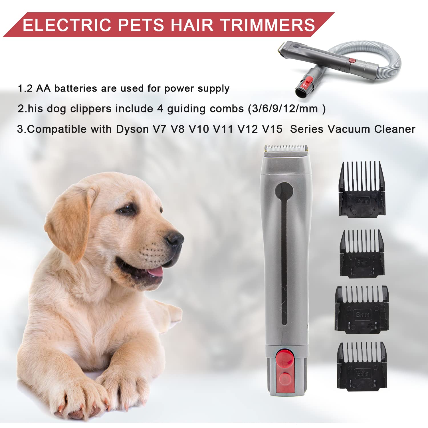 Pet Grooming Clippers Tools Kit for Dyson Vacuum Cleaner O58047