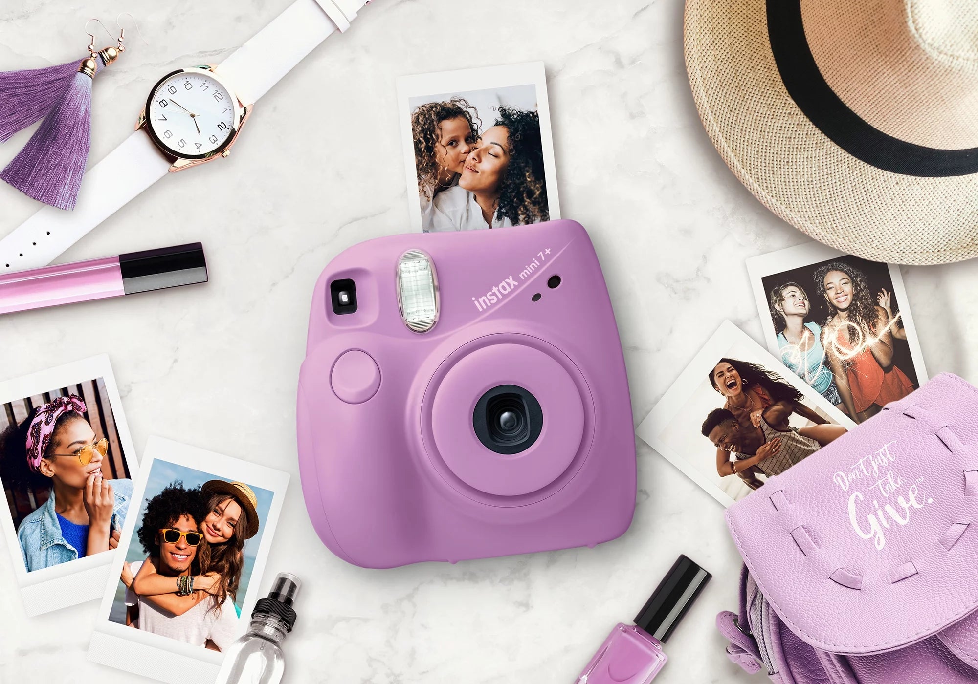 Lavender INSTAX Mini 7+ Camera with 10-pack Mini Film N632
