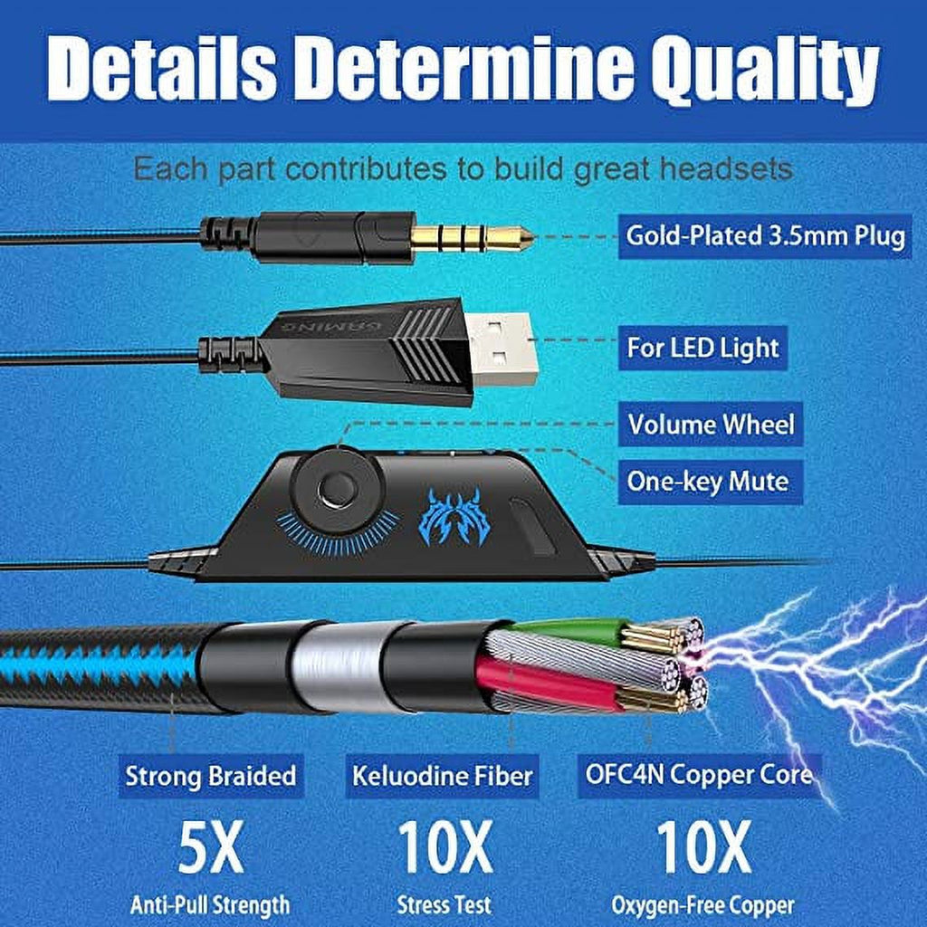 Stereo Gaming Headset with Mic, Noise Cancelling Over Ear Headphones Y650