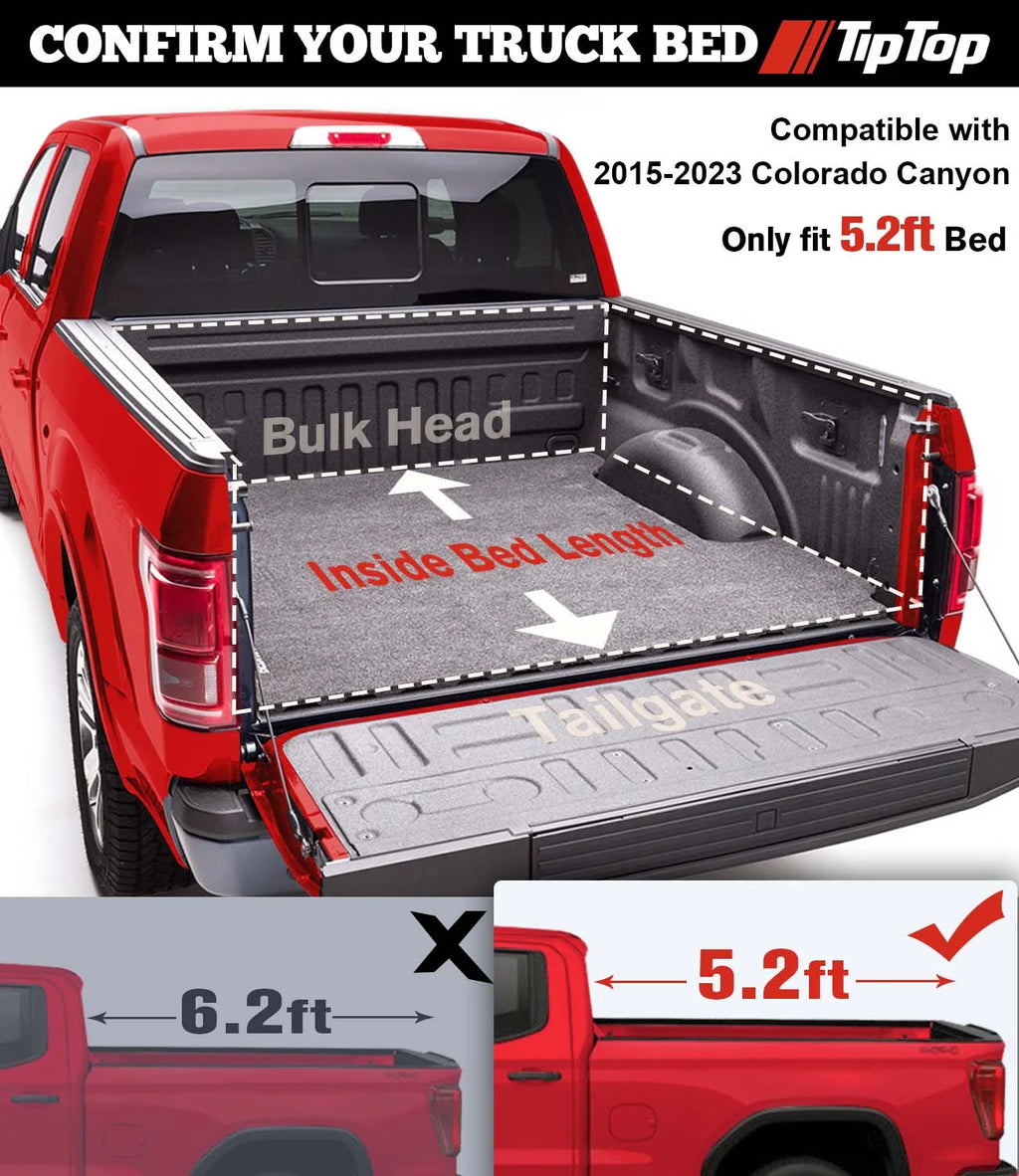 Tri-Fold Hard Tonneau Cover Truck Bed FRP E60032