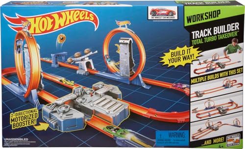 Hot Wheels Toy Car Track Set with Motorized Booster M2453