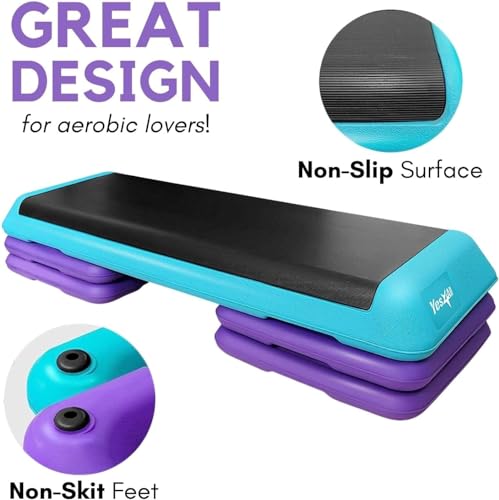 Adjustable Aerobic Exercise Step Platform with 4 Risers W230778