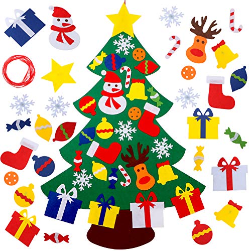 3.2FT Felt Christmas Tree with 30 Detachable Ornaments D935