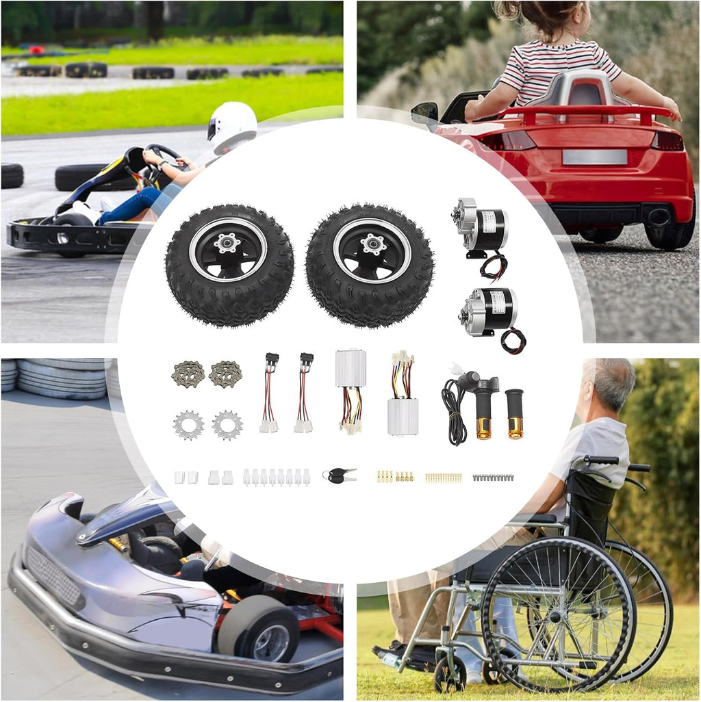 Dual 350W 36V Brush Gear Motors Double 10in Wheel Set with Digital Display Throttle V82107