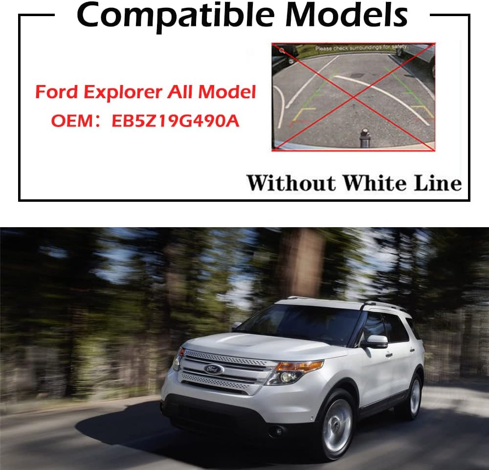Backup Camera Compatible with Ford Explorer 2011-2015 Rear View Reverse Camera Pack of 2 A18141