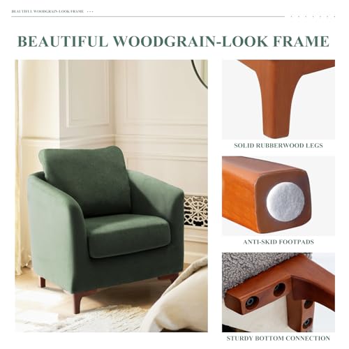 Velvet Accent Chair with Storage Ottoman Set of 2, Camel Q505167