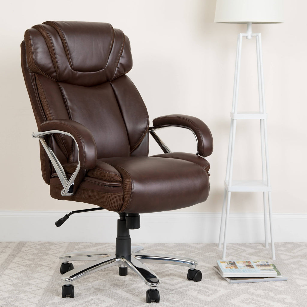 Brown Leather Executive Swivel Office Chair C475