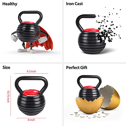 Adjustable Cast Iron Kettlebell Weights Set 5, 8, 9, 12lb B1766