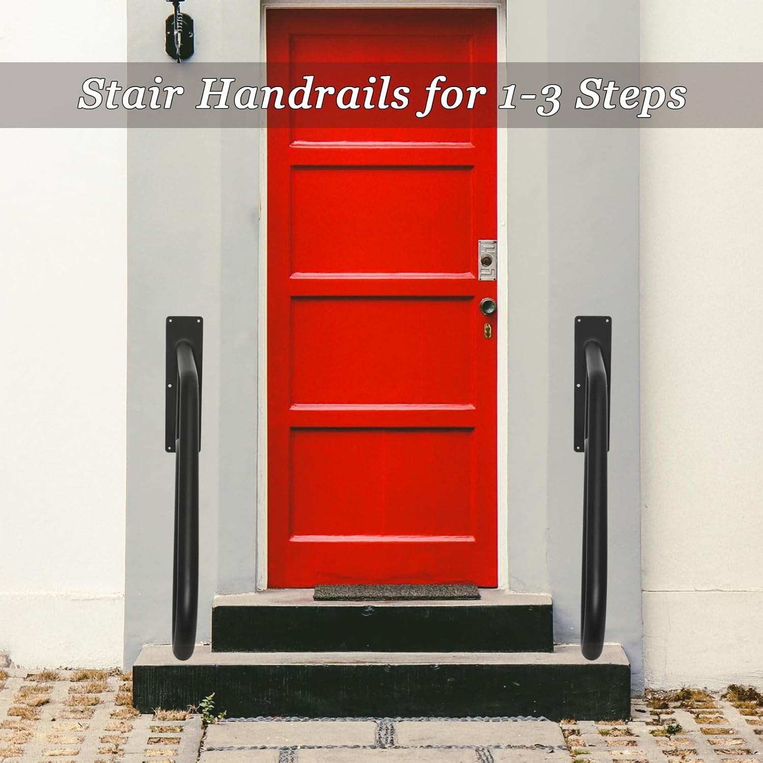 Black Stainless Steel Handrails for Outdoor Steps D51131