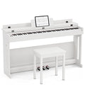 Black 88 Key Weighted Keyboard Piano with Piano Bench U370