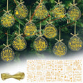 Acrylic Christmas Tree Ornaments DIY Craft Kits Hanging Xmas Ball Decorations with Stickers Ribbons (Red) K471639