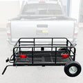 Foldable Cargo Carrier Cart With Quick Detachable Basket Rack With 10 inch Flat Free Tires Q601