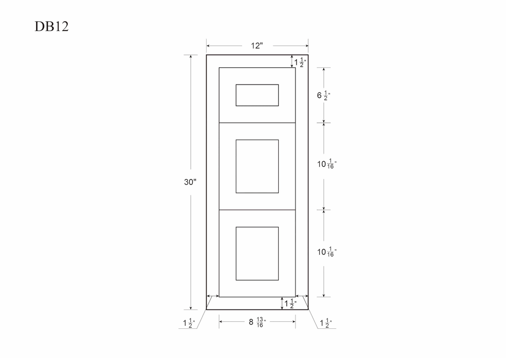 24 inch Wide Three Drawer Base Kitchen Cabinet Snow White Inset Shaker W3618