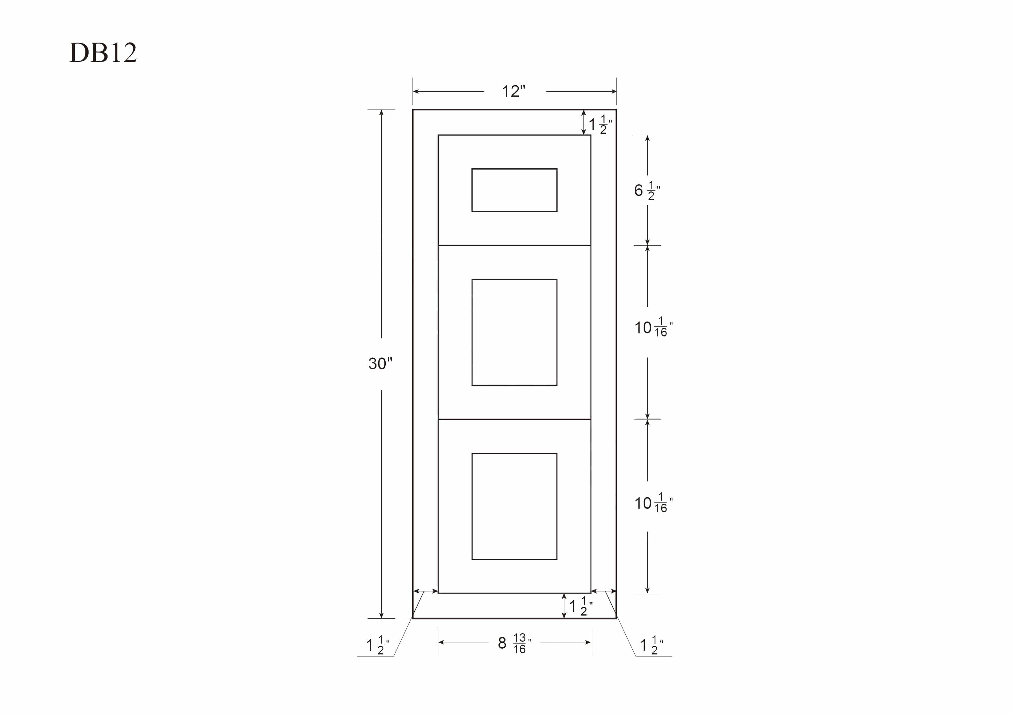 24 inch Wide Three Drawer Base Kitchen Cabinet Snow White Inset Shaker W3618
