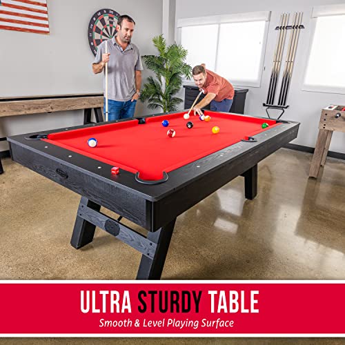 7 ft Pool Table with Wood Finish V481608