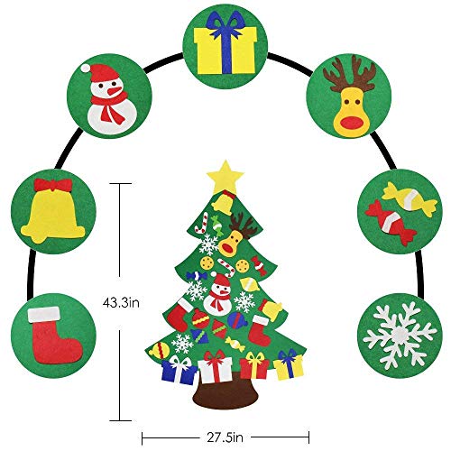 3.2FT Felt Christmas Tree with 30 Detachable Ornaments D935