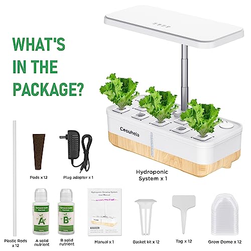 12Pods Indoor Hydroponic Growing System with LED Grow Light Q2589