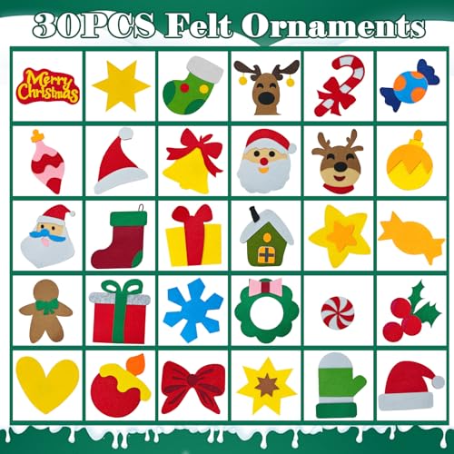 DIY Felt Christmas Tree Kit with Ornaments J939