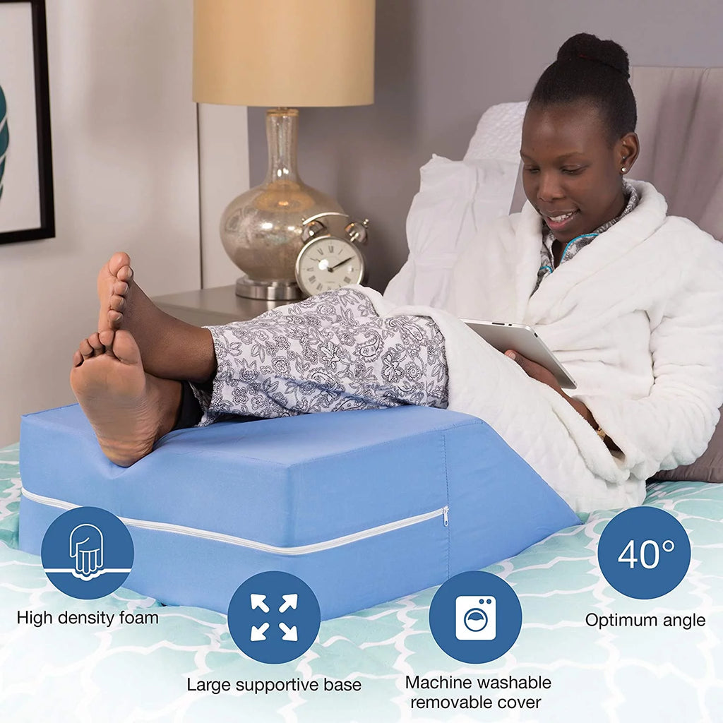 Blue 8" x 20" x 24" Foam Wedge Pillow K2631