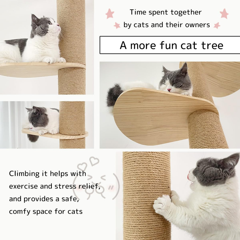 Cat Climbing Tower with Natural Sisal Rope Scratching Post D715743
