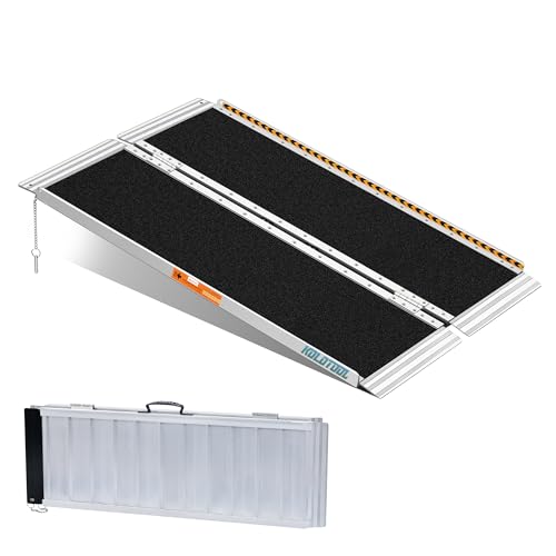 Black 6FT 800 lbs Aluminum Folding Wheelchair Ramp A955538