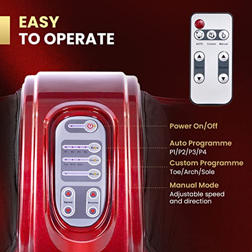 Burgundy Shiatsu Foot and Calf Massager Machine K686