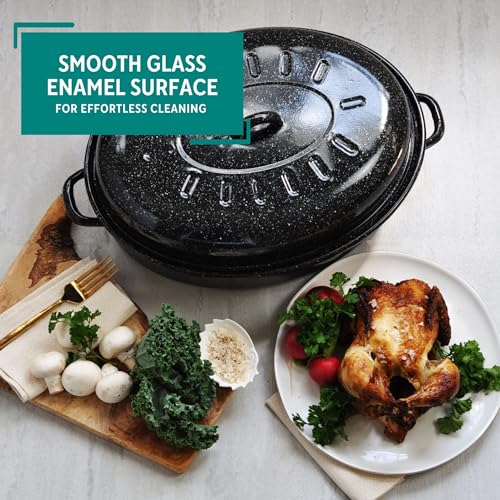 Black Covered Oval Roaster with Lid Z33609