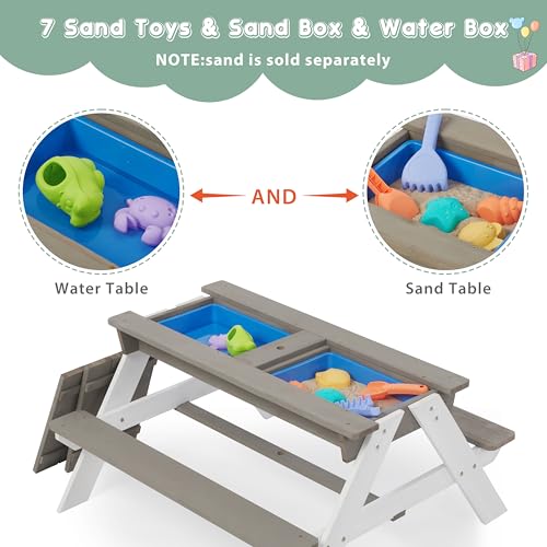 Wooden Sand & Water Table with Umbrella B829