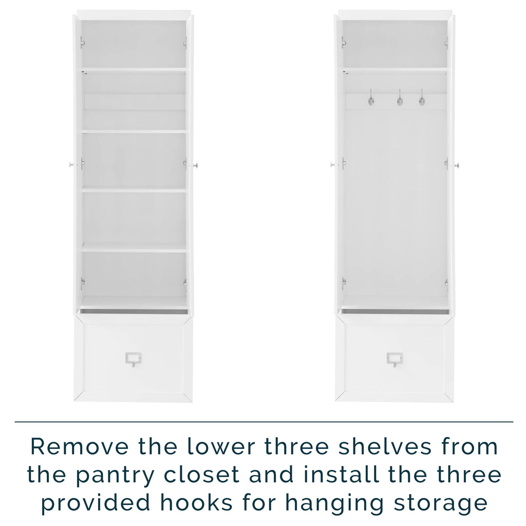 White Wood Convertible Pantry Closet V864641