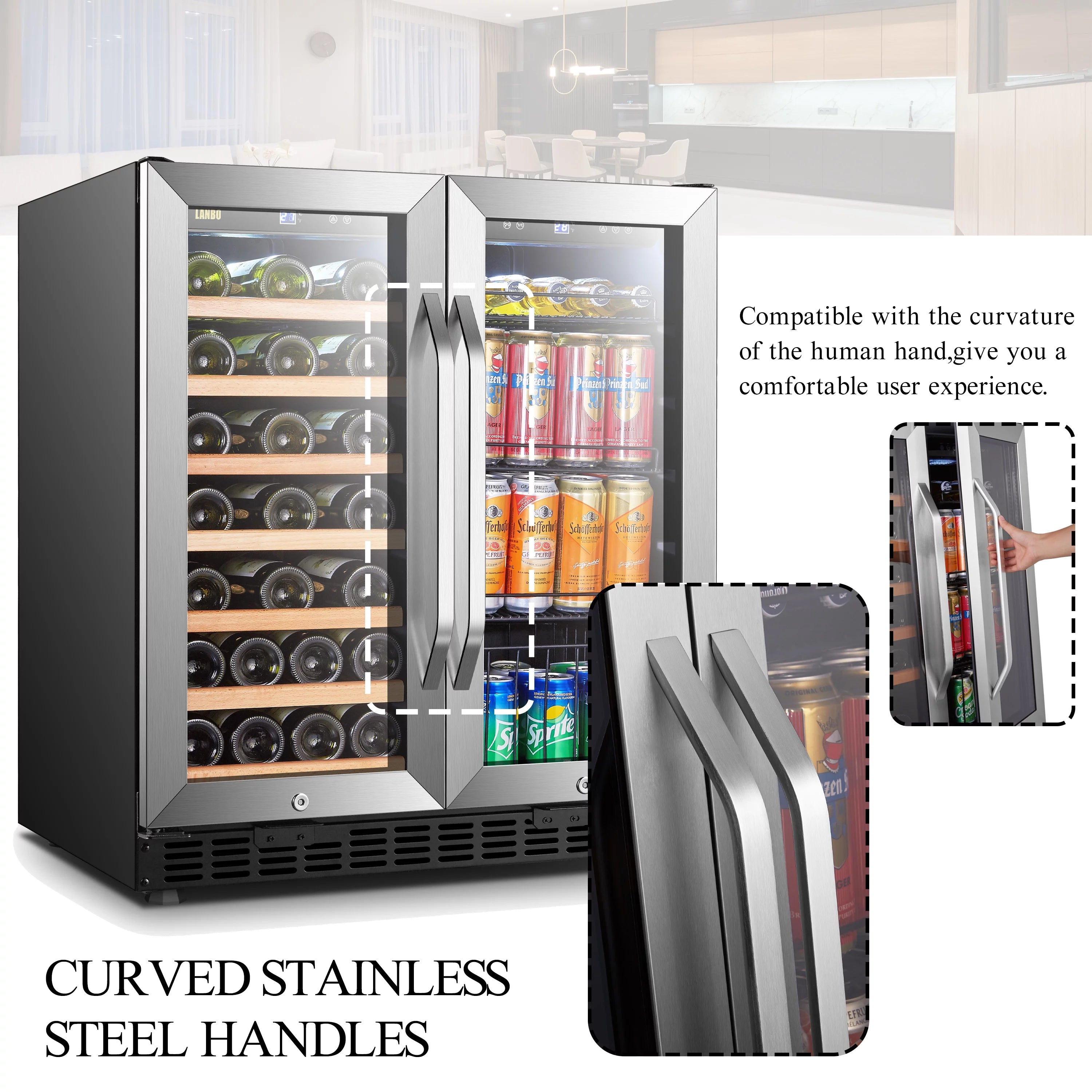 70 Can 33 Bottle Under Counter Dual Zone Wine Refrigerator 30 inch Width V667789