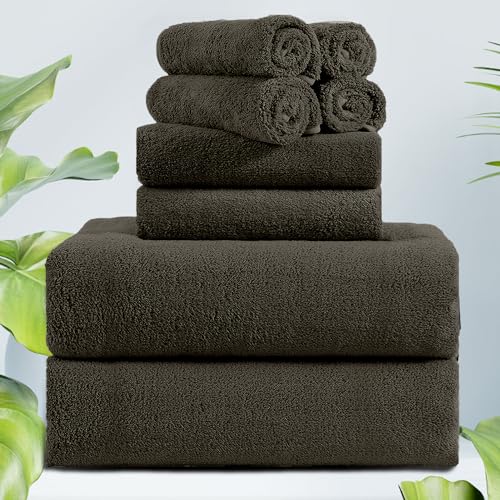 4 Pcs Oversized Black Microfiber Bath Towels 35x70 Inches M771897