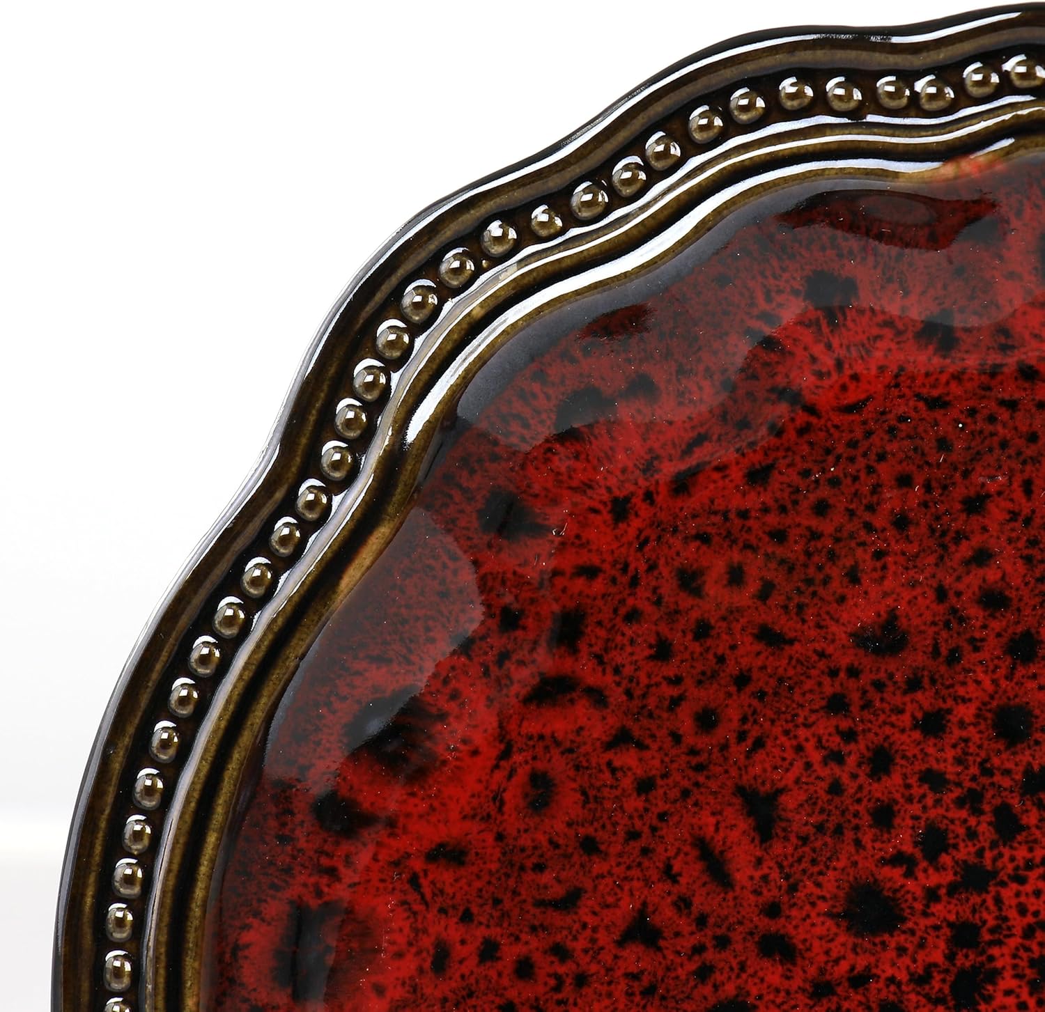 6 Piece Stoneware Dinner Plate Set Red D48888