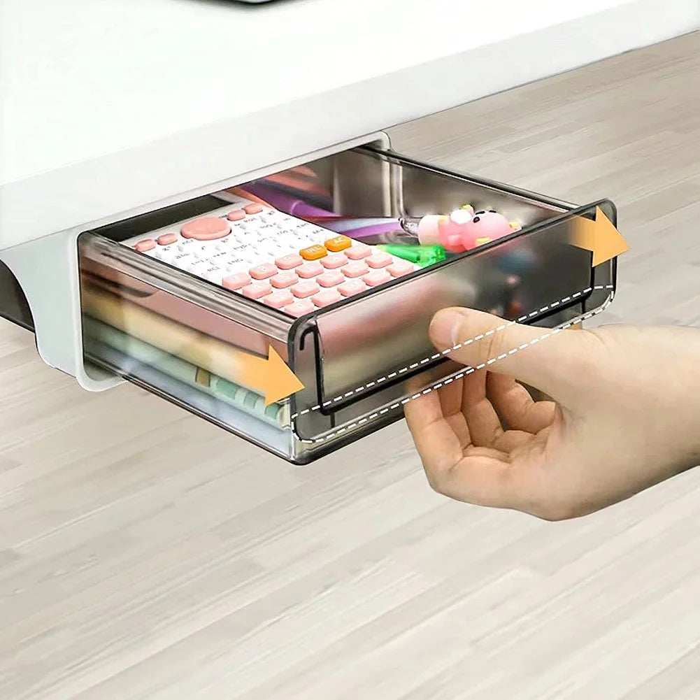 Adhesive 9 Inch Pull Out Under Desk Drawer E5424
