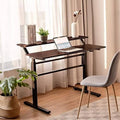 2-Tier Height Adjustable Standing Desk with Monitor Stand (Brown) Y293