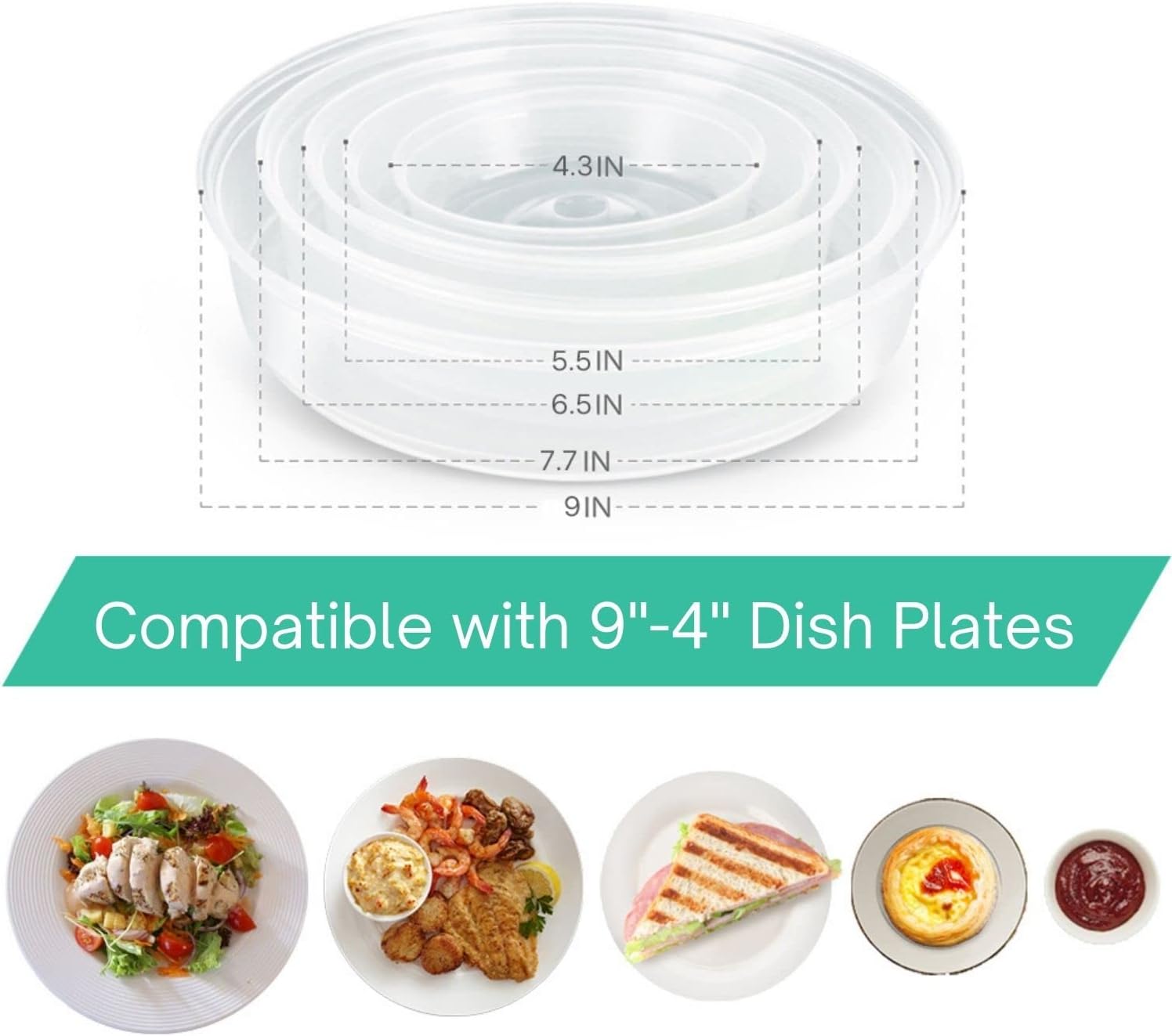 Set of 5 Green Microwave Covers S3665