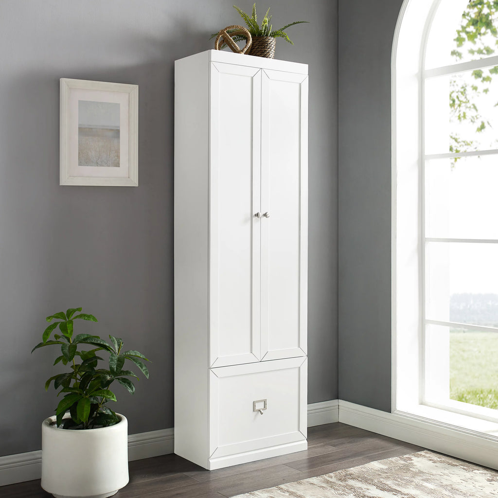 White Wood Convertible Pantry Closet V864641