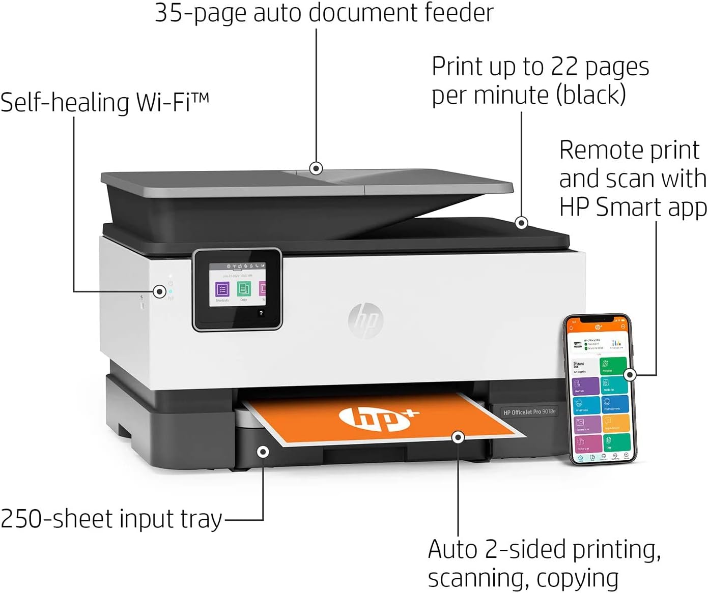 Gray Wireless Color Inkjet Printer B77485