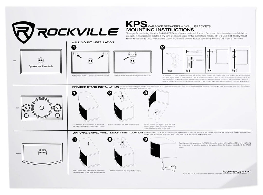 12" 3-Way 1600w Karaoke Speakers with Amplifier and Wireless Mics A152