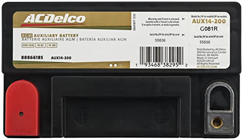 36 Month Warranty Auxiliary AGM 200 CCA Battery I550466
