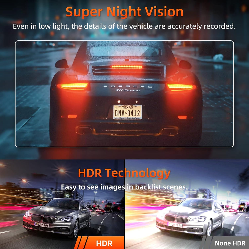 4K+1080P WiFi GPS Dash Camera with 64G SD Card F61631